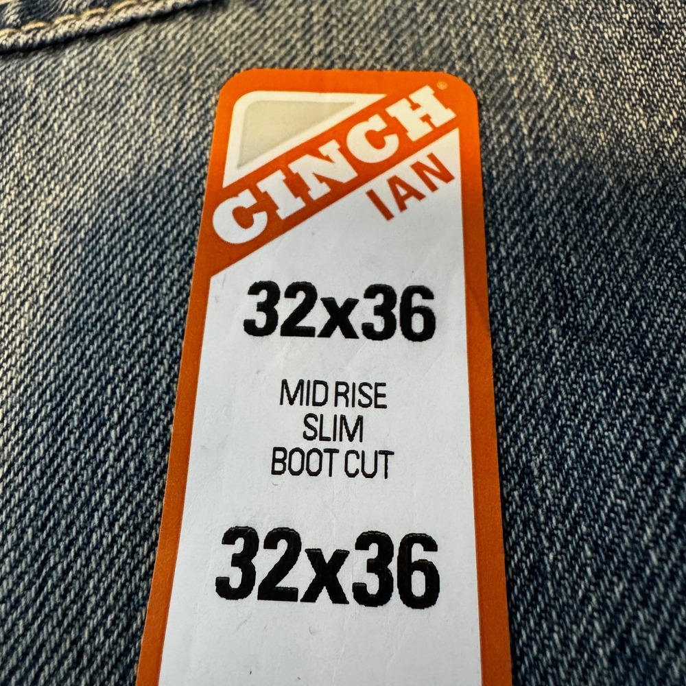 NEW Cinch Ian Slim Bootcut Jeans Men's 32X36 Indigo Landman Yellowstone Cowboy - Picture 4 of 10